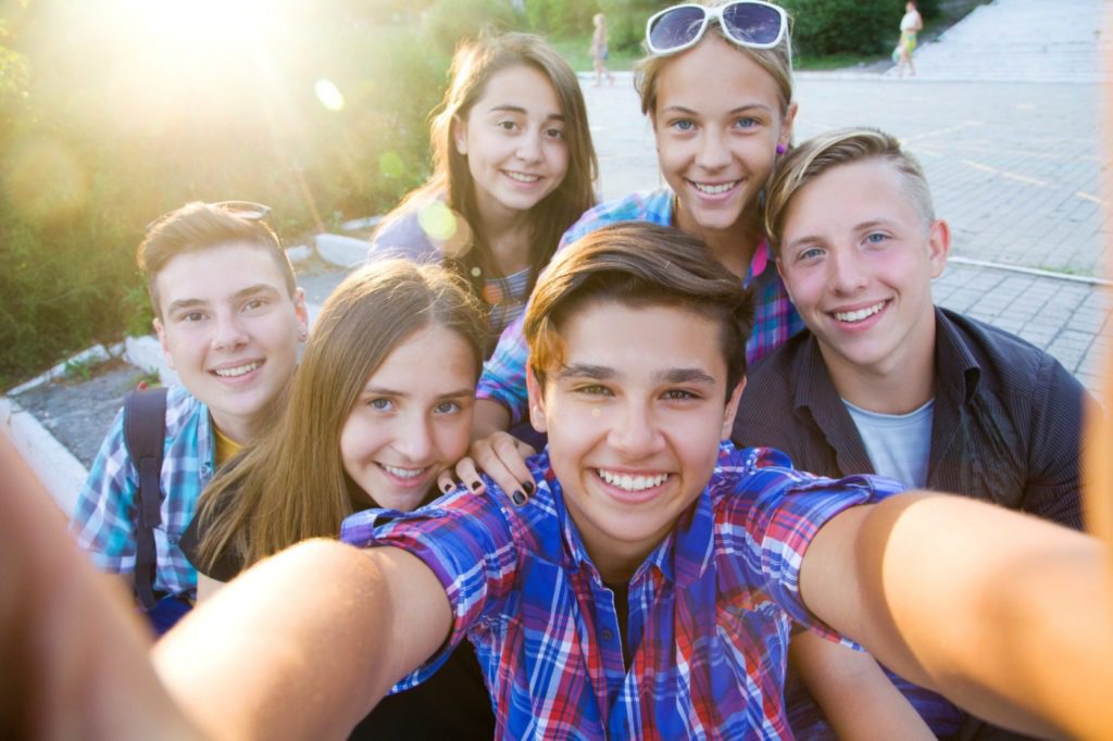Group of young people smiling
