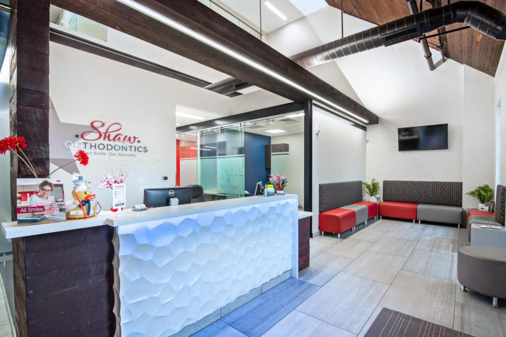 Shaw Orthodontics front desk and waiting area