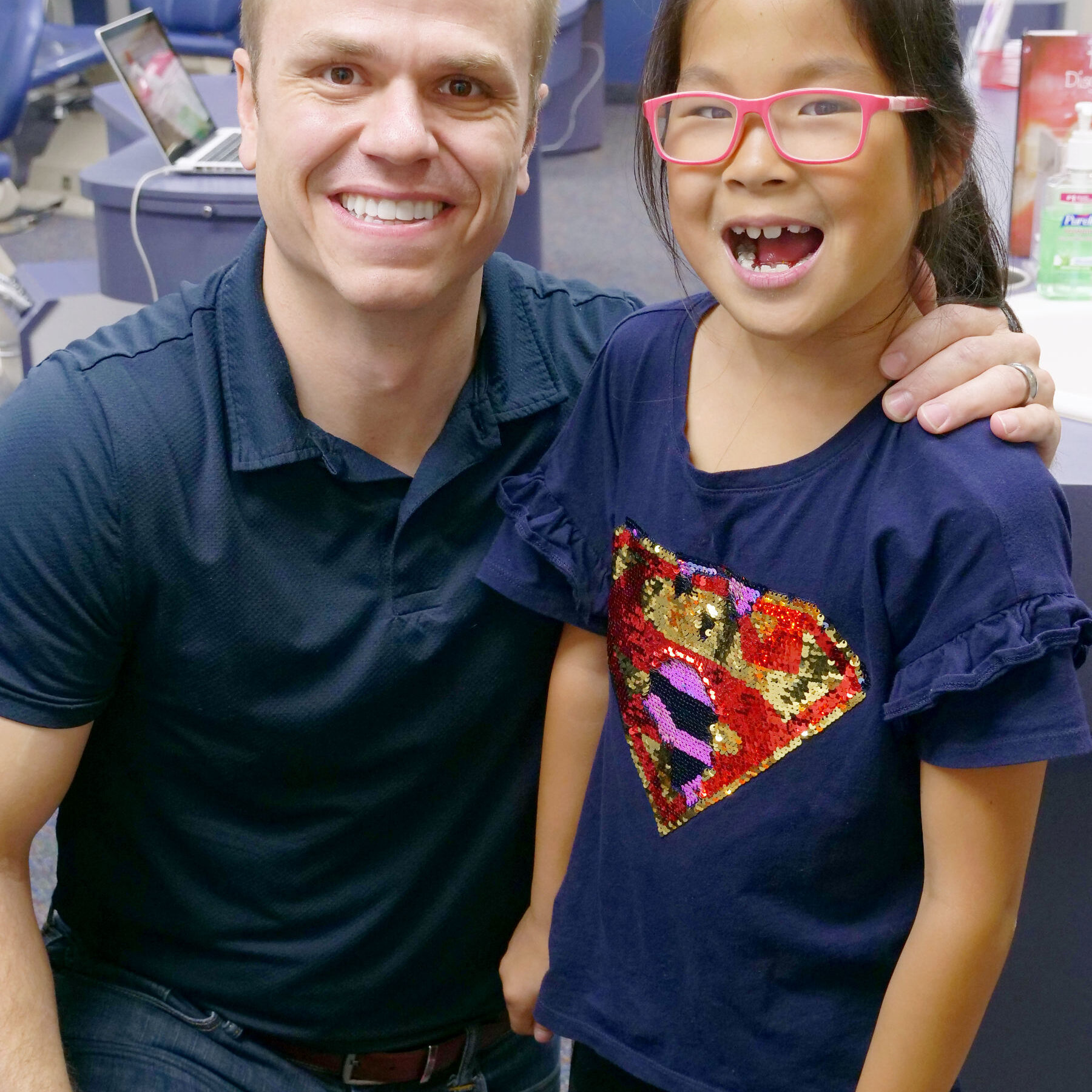 Dr. Shaw smiling with a patient